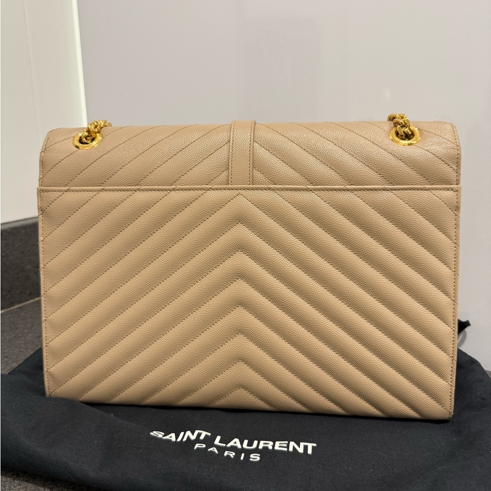 Saint Laurent Taupe Quilted Crossbody Bag - Picture 5 of 11